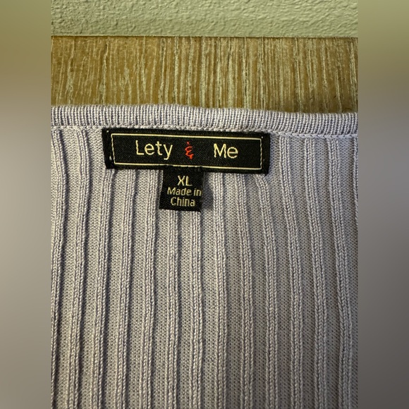 Lavender V-Neck Ribbed Sweater - Picture 9 of 9